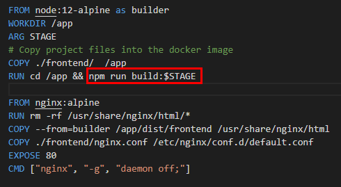 frontend dockerfile