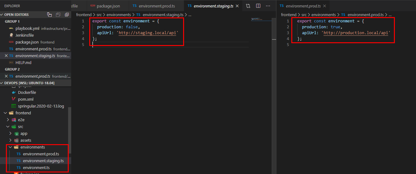 nginx differing envrionments