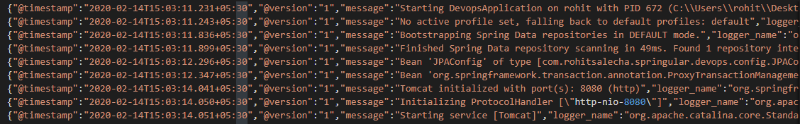 json logging