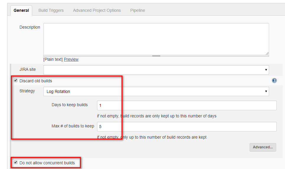 Jenkins General configurations