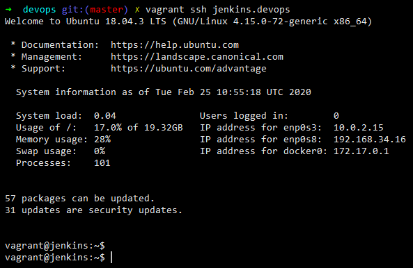 vagrant ssh